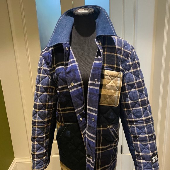 Mixed Media Burberry Quilted Fall Jacket - Picture 2 of 6